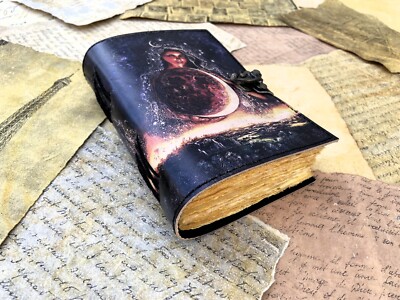 Horror Them Leather Journal gothic sketchbook, Notebook, Personalized journal.-image