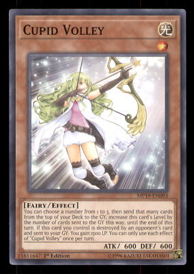 Yugioh Cupid Volley #MP19-EN093 2019 Gold Sarcophagus Tin Mega Pack LP-image