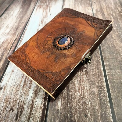 Embossed & Stone Leather Journal, Sketchbook, Dairy, 100% Recycled Paper journal-image