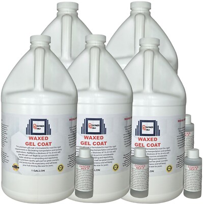 White Gelcoat with Wax- 5 Gal Marine Boats Cars RV Fiberglass Tubs Pools-image