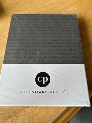 Christian Planner EXECUTIVE BLACK hard  back Planner. Leather Bound NEW/SEALED-image