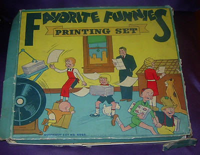 FAVORITE FUNNIES  PRINTING SET  STAMPER KRAFT 4085  1935  ANNIE  DICK TRACY-image