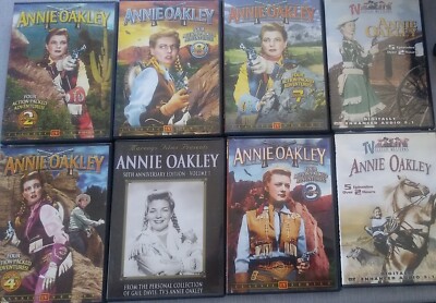 LOT OF 8 DVDs-TV Classic Westerns: Annie Oakley (DVD)  Gail Davis Brad Johnson-image