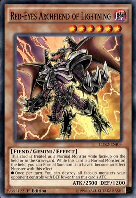Yu-Gi-Oh! Red-Eyes Archfiend of Lightning LDK2-ENJ03 Common 1st Edition NM-image