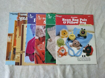 Vintage Crochet Craft Fashion Project Leaflets Booklets Lot of 6-image