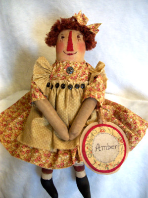 Pattern, sewing, primitive doll, Raggedy Annie , 21 in., Dumplinragamuffin #124-image