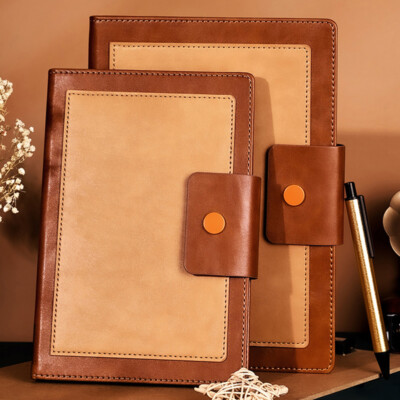 PU Leather Vintage Journal A5 Notebook Lined Paper Writing Diary 224 Pages-image