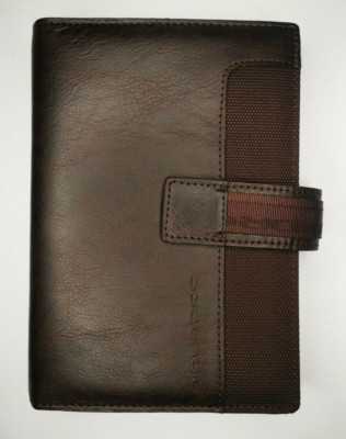Piquadro Leather Synthetic Agenda Organizer Planner Cover Medium Brown Italy New-image