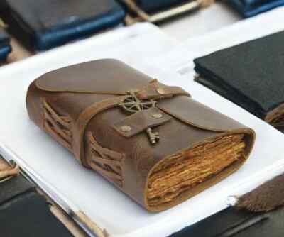 Personalized Leather Journal Notebook Diary, Leather Sketchbook, Travel Notebook-image