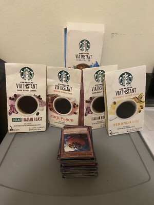 100 Yugioh cards W.box of Starbucks Via instant Coffee (pack of 24)-image