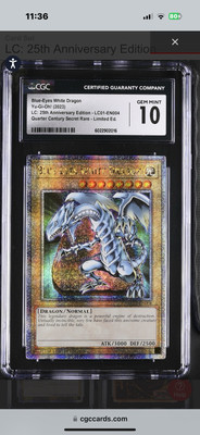 CGC 10 Blue-Eyes White Dragon LC01-EN004 Quarter Century Rare-image