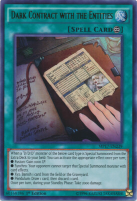 YGO-3x-Near Mint-Dark Contract with the Entities - MP17-EN239 - Ultra Rare - 1st-image