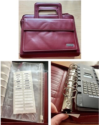 1998 Red Franklin Covey Day Runner Planner Binder 7 Ring Retractable Handles-image