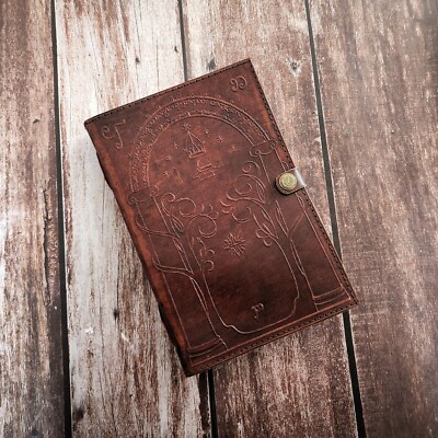Leather Journal Door of during Embossed journal, Brown journal, Notepad,Notebook-image