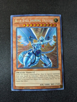 YUGIOH! Blue-Eyes Shining Dragon LCKC-EN008 Secret Rare 1st Edition-image