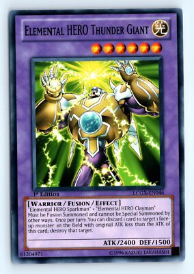 Yu-Gi-Uh Elemental HERO Thunder Giant #LCGX-EN046 Legendary Collection 2 tcg LP-image