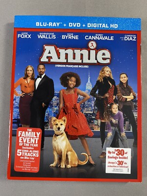 Annie (Blu-ray/DVD, 2015, 2-Disc Set) Brand New Sealed With Slipcover-image