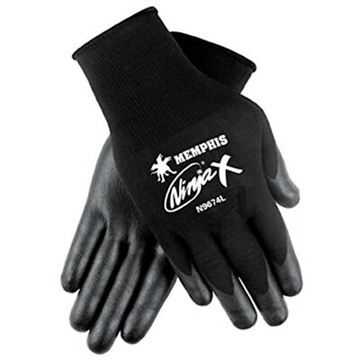 Ninja X Bi-Polymer Coated Palm Gloves Black Medium 1 Pair-image