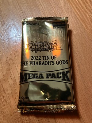 YuGiOh - 2022 Tin of the Pharaoh's Gods Mega Booster Pack EMPTY - 1st Edition --image