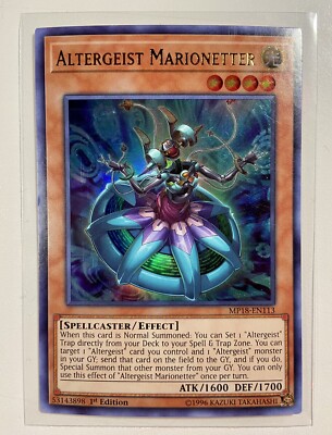 Yugioh Altergeist Marionetter 2018 Mega Tin 1st Edition Ultra Rare TCG Card MP-image