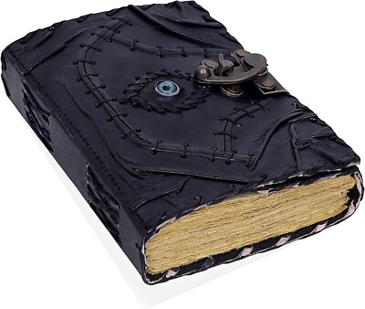 Hocus Pocus  Spells Vintage Leather Journal  Black Books Of Shadow Gift-image