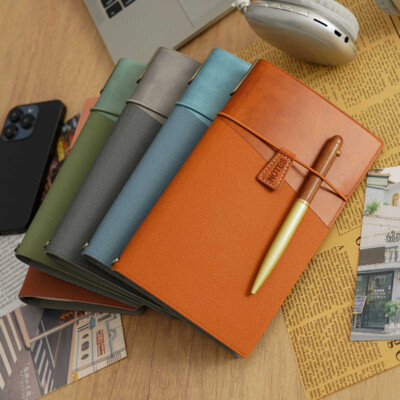 PU Leather Refillable Journal A6 Notebook Lined Paper Writing Diary 592 Pages-image