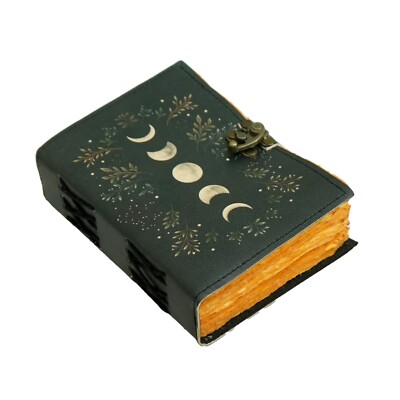 400 pages Moon Phase Leather Journal Luxeam Blank Spell Book of Shadows Journal-image
