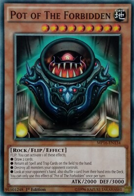 MP16-EN134 POT OF THE FORBIDDEN COMMON 1ST EDITION YuGiOh CARD-image