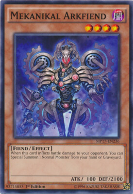 Mekanikal Arkfiend - MP17-EN236 - Common - 1st Edition x3 - Near Mint-image
