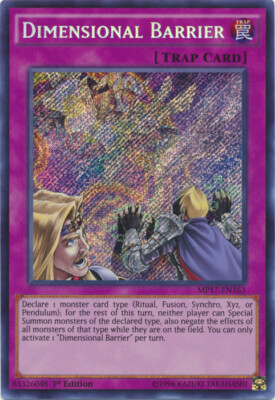 Yugioh! LP Dimensional Barrier - MP17-EN163 - Secret Rare - 1st Edition Lightly -image