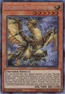 Yu-Gi-Oh! 2019 Gold Sarcophagus Tin Thunder Dragonhawk #MP19-En168 1st Ed NM-image