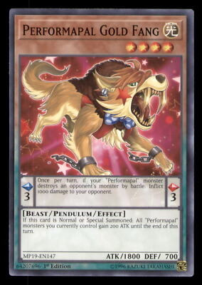 Yugioh Performapal Gold Fang #MP19-EN147 2019 Gold Sarcophagus Tin Mega Pack LP-image