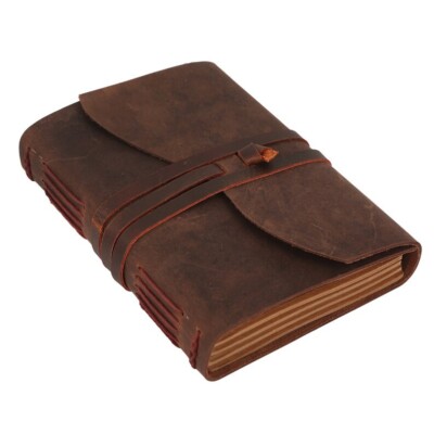 Leather Diary Lined Notebook Paper-Leather Bound Journals 7 x 5 Inches Journal-image