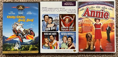Lot of 6 Classic Musicals on 6 DVDs - Annie, Showboat, Kiss Me Kate,-image