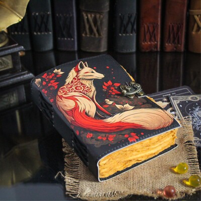 Handcrafted Fox Leather Journal Rustic Vintage Notebook for Writing & Sketching-image