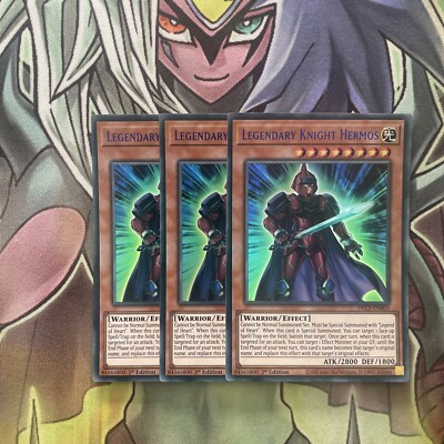 DLCS-EN003 x3 Legendary Knight Hermos Mixed Colour Excellent Condition Yugioh-image