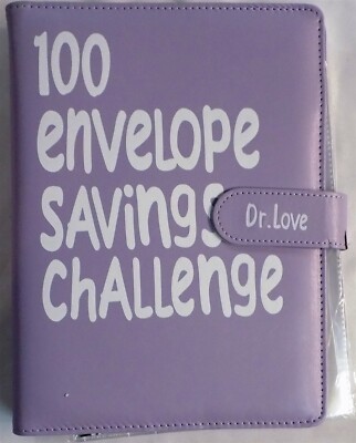 100 Envelope Challenge Budget Planner, $5,050 Money Saving Cash Challenge,Purple-image