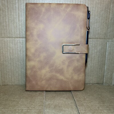 A5 Vintage Leatherbound Notebook W/Bookmark & MOKA Pen Included. (200 Pages)-image
