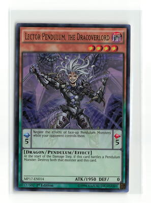 LECTOR PENDULUM, THE DRACOVERLORD MP17-EN014 1ST EDITION ULTRA YUGIOH TCG LP-image