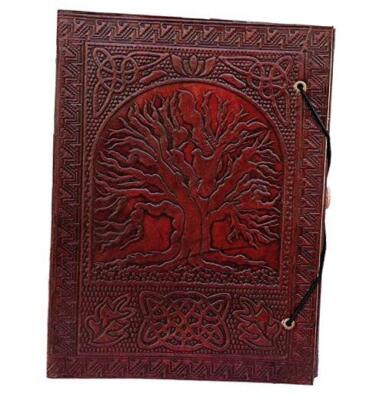 Large Tree of Life Leather Journal Bound Leather Journal Leather Journal Brown-image