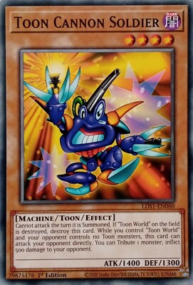 LDS1-EN060 TOON CANNON SOLDIER COMMON 1ST EDITION YuGiOh CARD-image