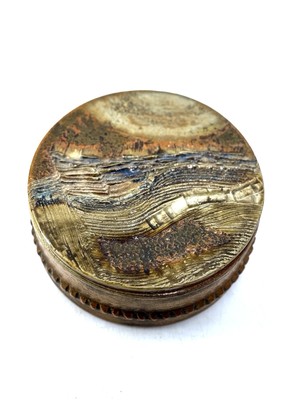 Signed Annie Maume Wood Cooking Sandstone Jewelry Box-image