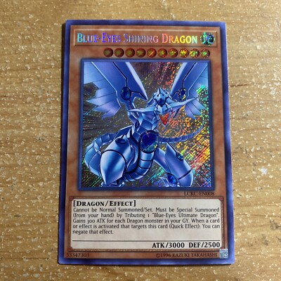 🔥 Yu-Gi-Oh! Blue-Eyes Shining Dragon LCKC-EN008 SECRET RARE NEAR MINT 🔥-image
