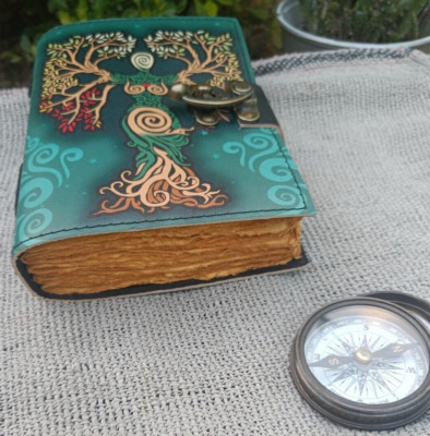 handmade leather journal mother of earth deckle edge paper Travel Notebook-image