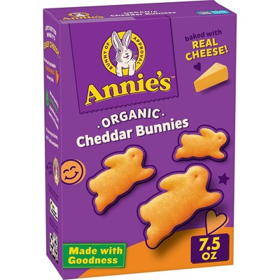 Annie's Organic Cheddar Bunnies Baked Snack Crackers, 7.5 Ounce (Pack of 1) -image