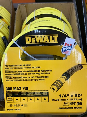 DEWALT CANADA 1/4-INCH X 50 FT. PREMIUM HYBRID POLYMER BLEND AIR HOSE-image