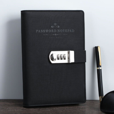 Faux Leather Journal With Lock A5 Notebook Lined Paper Writing Diary 360 Pages-image