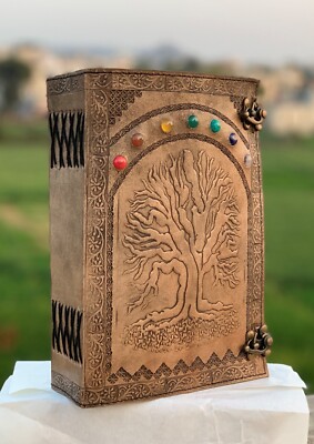 Fat Leather 600 Pages Journal Large, Blank Handmade Book Sketchbook Gift 7 Stone-image