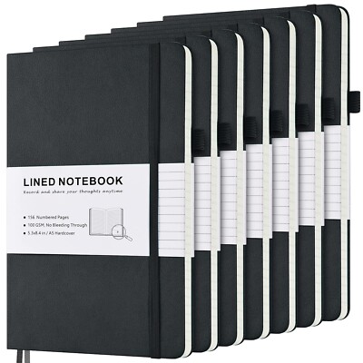 MALEDEN 7 Pack Lined Journal Notebook, Hardcover PU Leather Notebook for Men ...-image