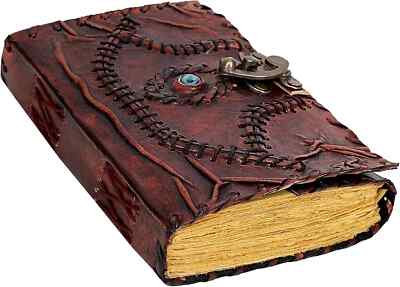 Vintage Hocus Pocus Book of Spells Leather Journal Evil Eye Diary Book Gift 5X7